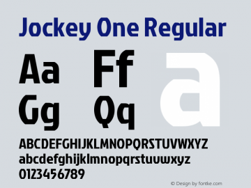 Jockey One Regular Version 1.002 Font Sample