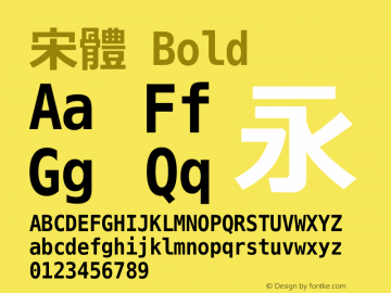 宋体 Bold Version 3.03 Font Sample