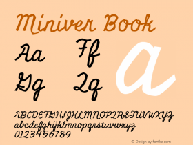 Miniver Book Version 1.000 Font Sample