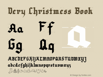 Very Christmess Book Version 1, 2003 Font Sample