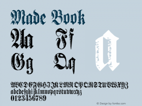 Made Book Version 1.00 March 21, 2004, Font Sample