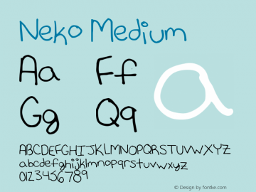 Neko Medium Version 001.000 Font Sample