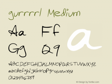 gurrrrl Medium Version 001.000 Font Sample