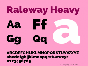 Raleway Heavy Version 2.001; ttfautohint ( Font Sample