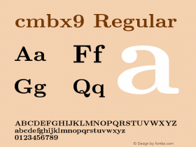 cmbx9 Regular Version 1.1/12-Nov-94 Font Sample