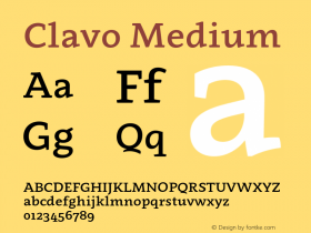 Clavo Medium Version 1.002;PS 001.002;hotconv 1.0.70;makeotf.lib2.5.58329 Font Sample