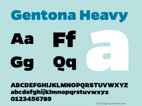 Gentona Heavy Version 1.001;PS 001.001;hotconv 1.0.70;makeotf.lib2.5.58329 Font Sample