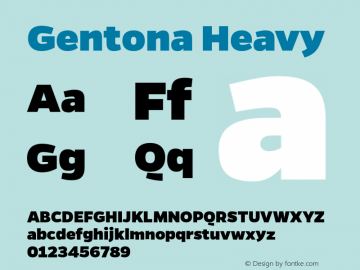 Gentona Heavy Version 1.001;PS 001.001;hotconv 1.0.70;makeotf.lib2.5.58329图片样张