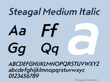 Steagal Medium Italic 1.000图片样张