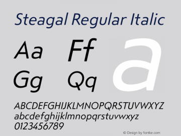 Steagal Regular Italic 1.000 Font Sample
