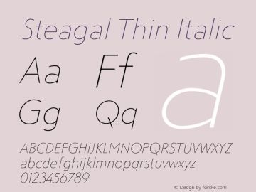 Steagal Thin Italic 1.000图片样张