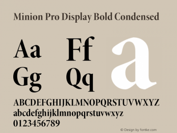 Minion Pro Display Bold Condensed Version 2.030;PS 2.000;hotconv 1.0.51;makeotf.lib2.0.18671 Font Sample