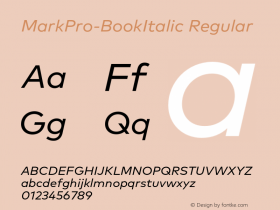 MarkPro-BookItalic Regular Version 7.504; 2013; Build 1023图片样张