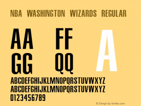 NBA Washington Wizards Regular Version 1.00 August 15, 2013, initial release Font Sample