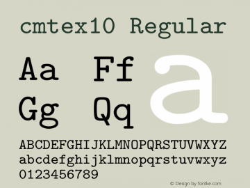 cmtex10 Regular Version 1.1/12-Nov-94 Font Sample
