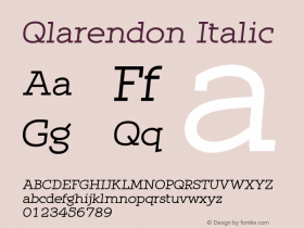 Qlarendon Italic Version 1.00 August 17, 2013, initial release Font Sample