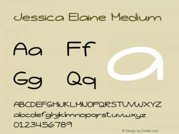 Jessica Elaine Medium Version 001.000 Font Sample