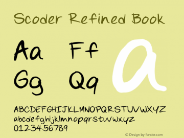 Scoder Refined Book Version 1.000 Font Sample