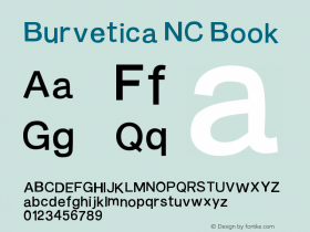 Burvetica NC Book Version 1.10 June 25, 2011 Font Sample