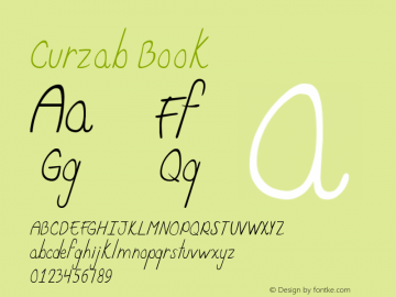 Curzab Book Version 1.000 Font Sample