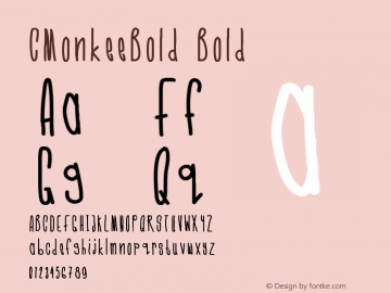 CMonkeeBold Bold Version 001.000 Font Sample