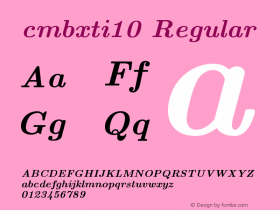 cmbxti10 Regular Version 1.1/12-Nov-94 Font Sample