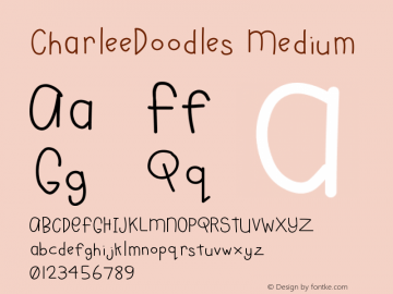 CharleeDoodles Medium Version 001.000 Font Sample