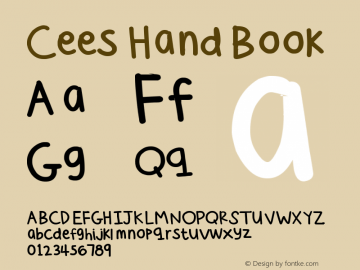 Cees Hand Book Version 1.00 January 16, 201 Font Sample