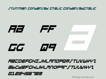Stuntman Condensed Italic CondensedItalic Version 2图片样张