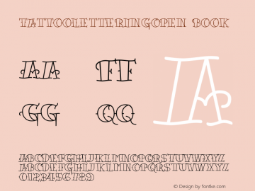 TattooLetteringOpen Book Version Macromedia Fontograp Font Sample