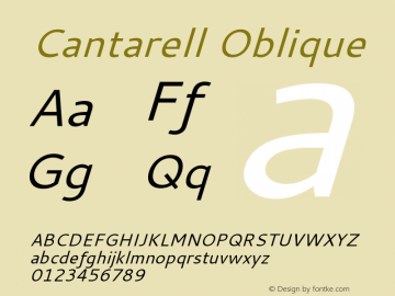 Cantarell Oblique Version 001.001 Font Sample