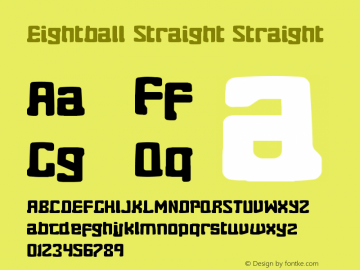 Eightball Straight Straight Version 1.00 2012 Font Sample