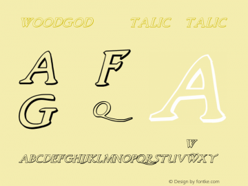 Woodgod 3D Italic Italic Version 1.0; 2012图片样张