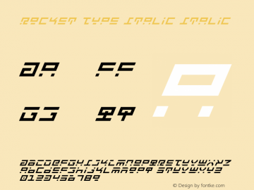 Rocket Type Italic Italic Version 1 Font Sample