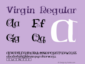 Virgin Regular Version Altsys Fontographer Font Sample