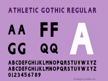 Athletic Gothic Regular Version 1.00 August 23, 2013, initial release图片样张