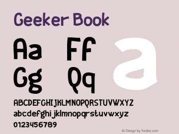 Geeker Book Version 2.00 Font Sample