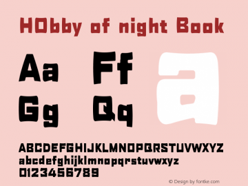 H0bby of night Book Version 002.000 Font Sample