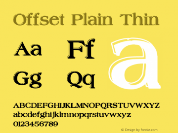 Offset Plain Thin Version 1.1 Font Sample