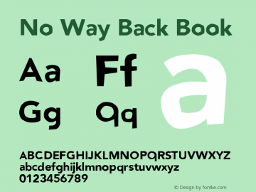 No Way Back Book Version 1.0 Font Sample