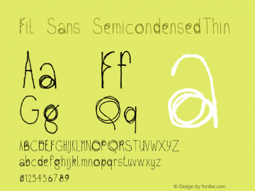 Fil Sans SemicondensedThin Version 1.000 Font Sample