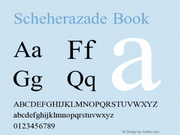 Scheherazade Book Version 1.005 (build 117/117 Font Sample