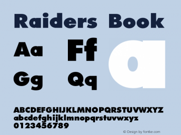 Raiders Book Version visit www.sharkshock Font Sample