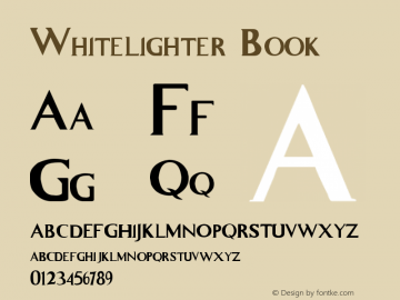 Whitelighter Book Version 1.00 February 23, 20 Font Sample