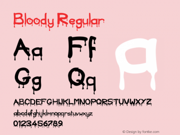 Bloody Regular Unknown Font Sample