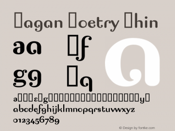 Pagan Poetry Thin Version Macromedia Fontograp图片样张