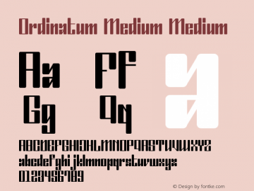 Ordinatum Medium Medium Version 001.000 Font Sample