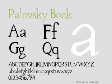 Palovsky Book Version 1.0 Font Sample