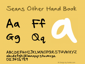 Seans Other Hand Book Version 2.10 January 2011 Font Sample