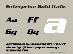 Enterprise Bold Italic Font Version 2.6; Converter Version 1.10图片样张